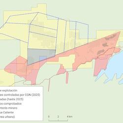 Figura 8: Proyecto de transporte lacustre. Fuente: Elaboración propia basada en el documentos filtrado “CGN_EIA_Transporte acuático y estación de transferencia 110713.pdf” y  con capas de base de GADM.  